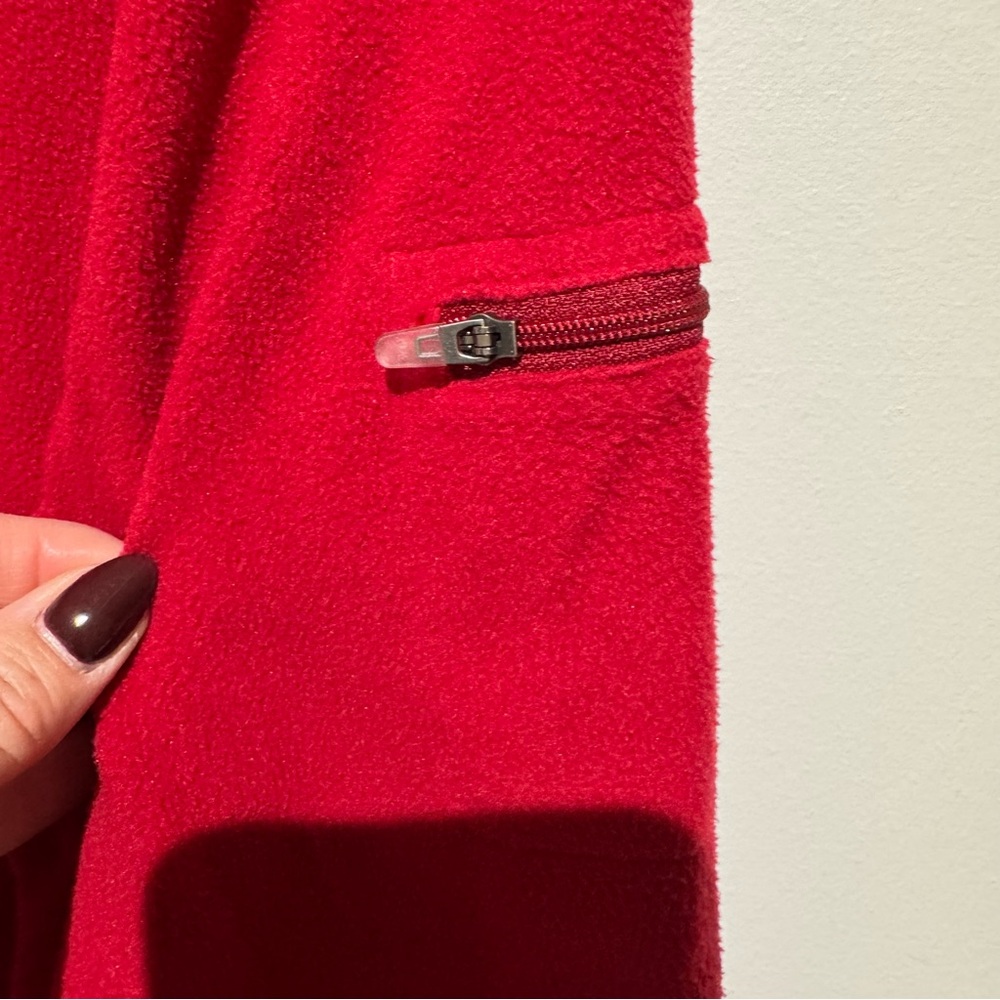 L.L. Bean Women's Vibrant Red Fleece Zip Up. Size Large - Picture 6 of 8